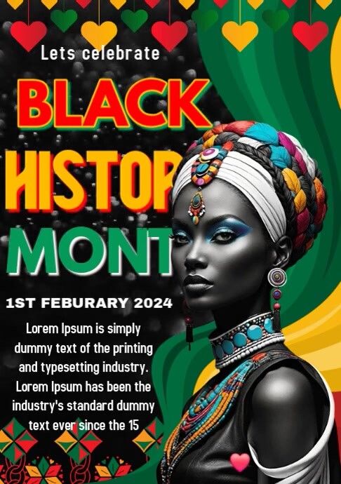 Black Maximalist Black History Month A4 template