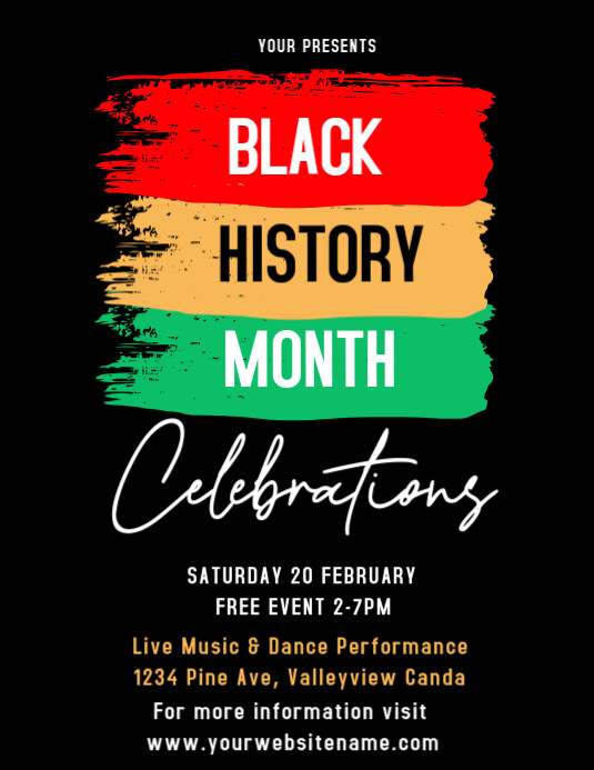 Black Maximalist Black History Month Celebrations Flyer (us Letter