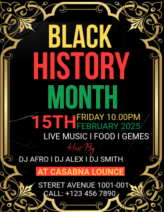 Black Maximalist Black History Month Flyer (us Letter) Template ...