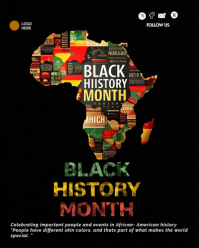 Black Maximalist Black History Month Flyer  Instagram Portrait template