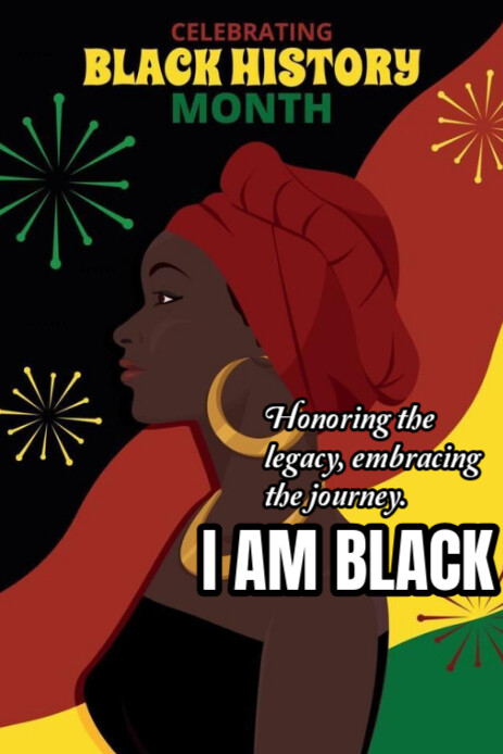 Black Maximalist Black History Month Pinterest Graphic template