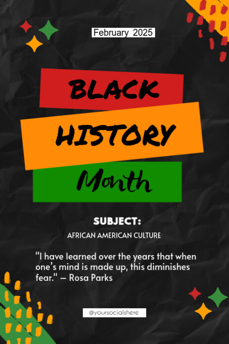 Black Maximalist Black History Month Poster Template | PosterMyWall