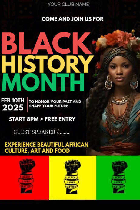 Black Maximalist Black History Month Poster Template | PosterMyWall