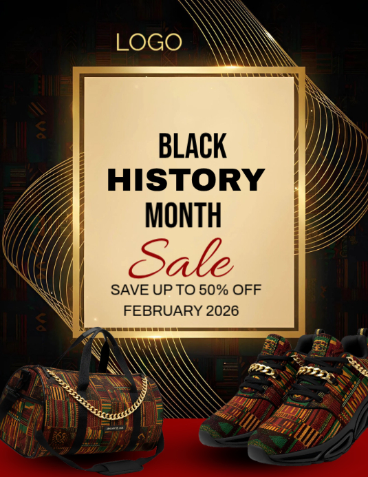 Black Maximalist Black History Month Sale Flyer (us Letter) Template ...