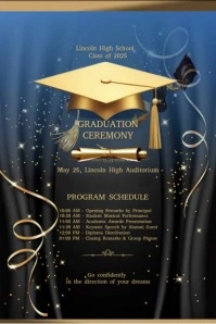 Black Maximalist Black Maximalist Lincoln High School Class Of 2025 Graduation Ceremony Schedule Pos 海报 template