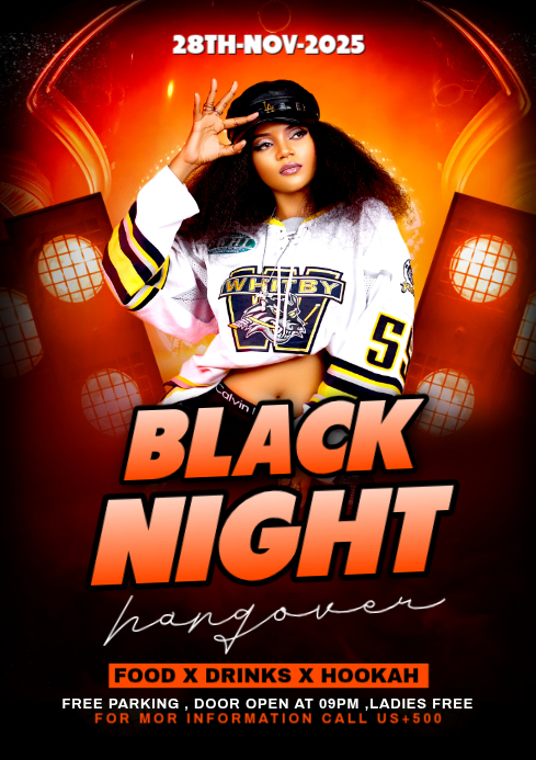 Black Maximalist Black Night Party Flyer A4 Template | PosterMyWall