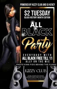 Black Maximalist Black Party Half Page Wide template