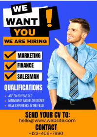 Black Maximalist Blue And Gold Maximalist White We Are Hiring Template  A2