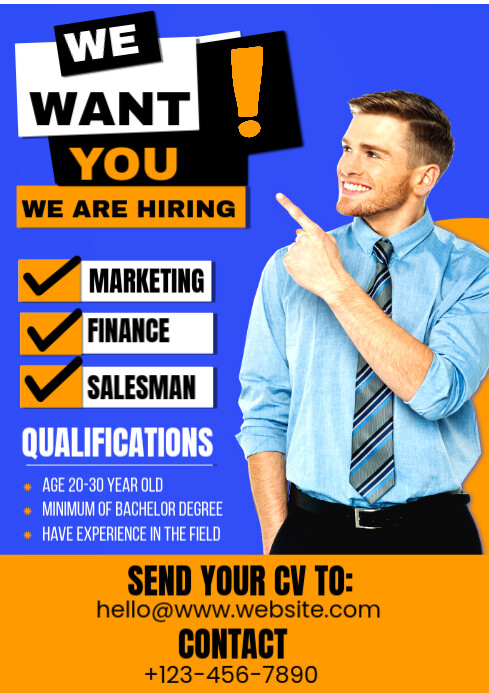 Black Maximalist Blue And Gold Maximalist White We Are Hiring Template  A2
