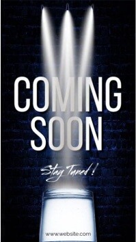 Black Maximalist Blue And White Coming Soon, Stay Tuned  Instagram Reel template
