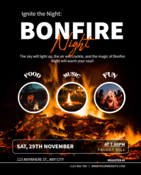 Black Maximalist Bonfie Night Party Invitation Template  Instagram Portrait