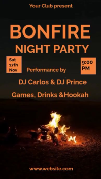 Sort Bonfire Night Party Digitalt display Template