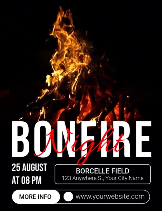 Copy of Black Maximalist Bonfire Flyer (us Letter) | PosterMyWall