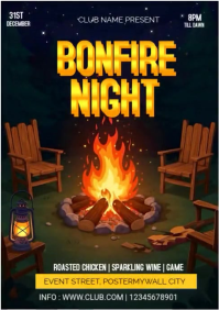 Black Maximalist Bonfire Night A4 template