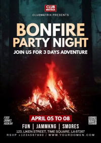 Preto Bonfire Party A4 Template