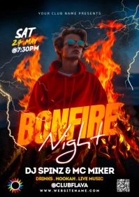 Black Maximalist Bonfire Night A5 template