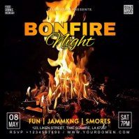 Black Maximalist Bonfire Night  Instagram Post Wpis na Instagrama template