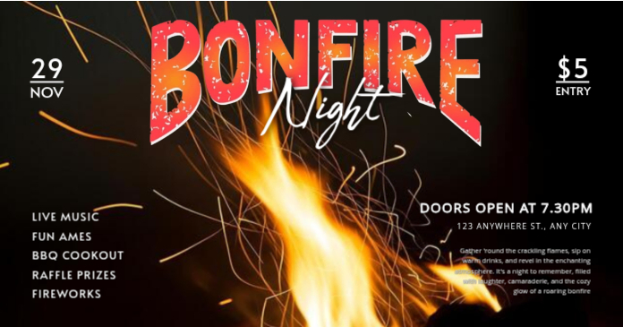 Bonfire Party Facebook Post Template | PosterMyWall