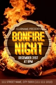 Black Maximalist Bonfire Night  Poster template