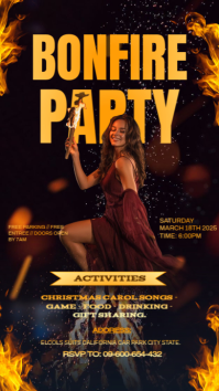 Black Maximalist Bonfire Party Template Design Instagram Story
