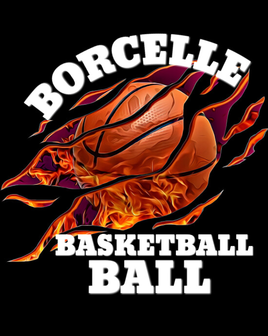 Black Maximalist Borcelle Basketball  Instagram Portrait template