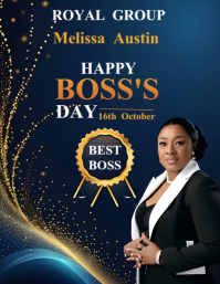Black Maximalist Boss Day  Flyer (us Letter) template