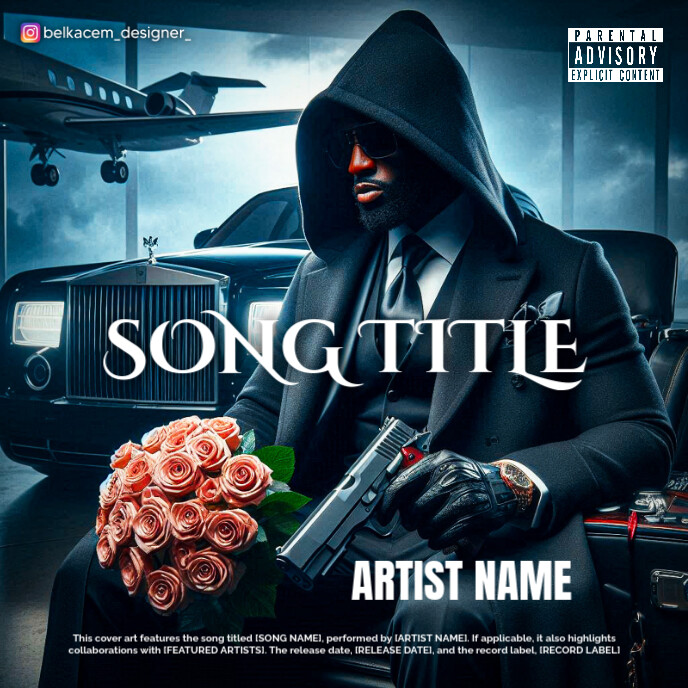 Black Maximalist Boss Roses Album Cover Template | PosterMyWall