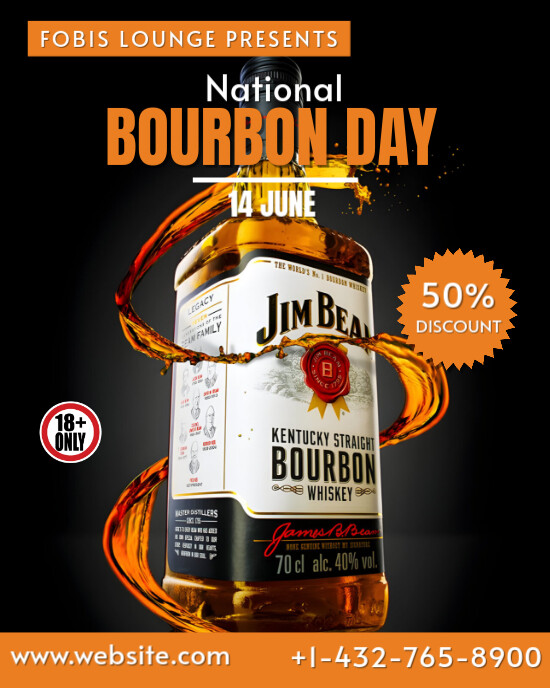 Black Maximalist Bourbon Day Instagram Portrait template