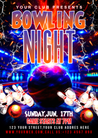 Preto Bowling Night Event A3 Template