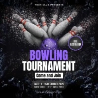 Black Maximalist Bowling Tournament Square (1 template