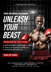 Black Maximalist Boxing Academy  A5 template