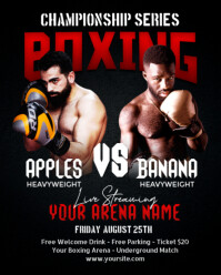 Black Maximalist Boxing Championship Series Instagram Portrait template