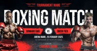 Black Maximalist Boxing Match Facebook Shared Image template