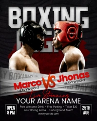 Black Maximalist Boxing Night Championship Instagram Portrait template