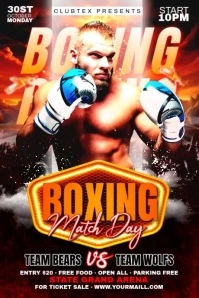 Black Maximalist Boxing Sport Flyer Poster template