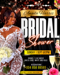 Black Maximalist Bridal Shower Pre Wedding Marriage Engagement Party Event Printable Invitation Flye Instagram Portrait template