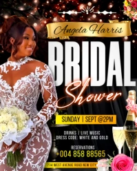 Black Maximalist Bridal Shower Pre Wedding Marriage Engagement Party Event Printable Invitation Flye Instagram Portrait template