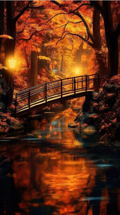 Black Maximalist Bridge View  Digital Display (9:16) template
