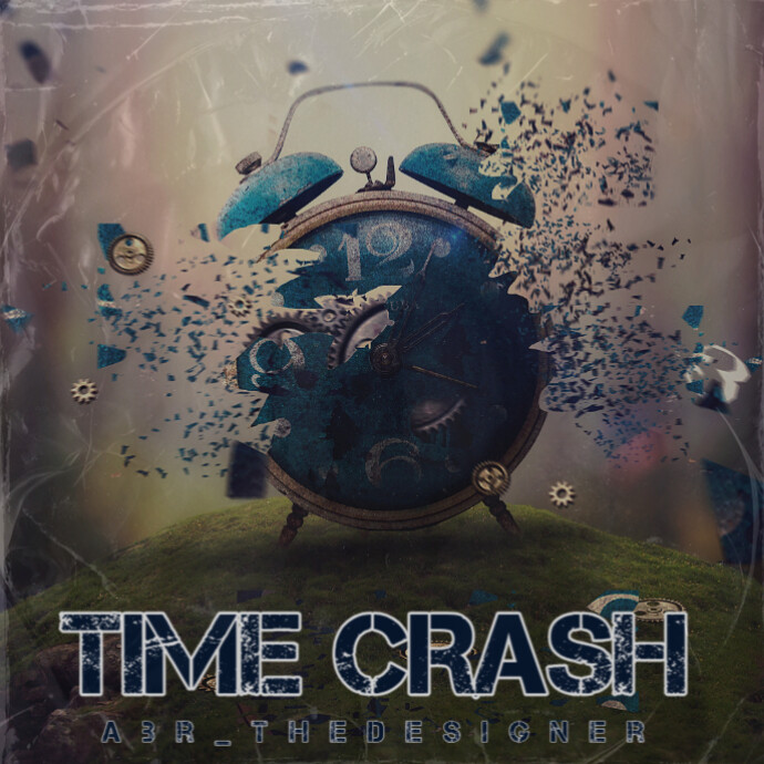 Black Maximalist Broken Clock Time Album Cover Template | PosterMyWall