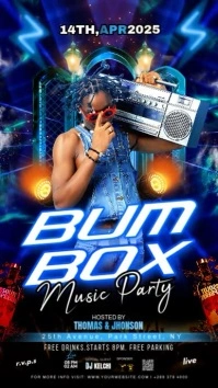 Black Maximalist Bum Box Music Party Instagram Story template