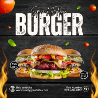 Black Maximalist Burger Promotion Instagram Post template