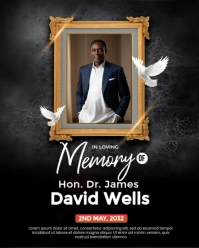 Black Maximalist Burial Flyer Template  Instagram Portrait