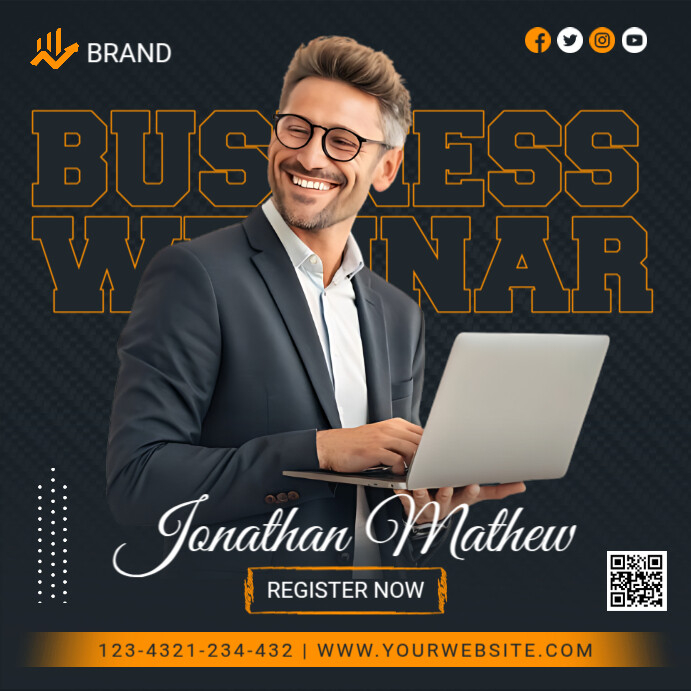 Black Maximalist Business Webinar Instagram Post Template | PosterMyWall