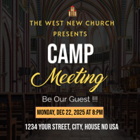 Black Maximalist Camp Meeting Church Flyer Instagram Post template