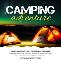 Black Maximalist Camping Adventure Instagram Post template