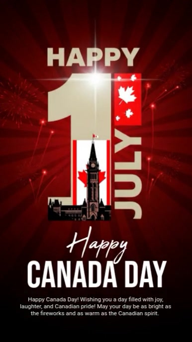 Black Maximalist Canada Day Template Instagram Reel