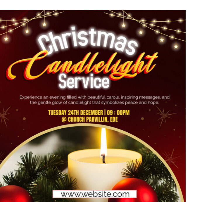 Plantilla de Christmas Candlelight Service | PosterMyWall