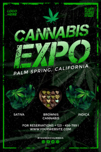 Black Maximalist Cannabis Expo Poster Cartaz template