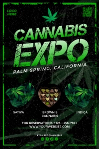 Black Maximalist Cannabis Expo Poster template