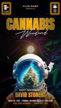 Black Maximalist Cannabis Weedend Instagram Reel template